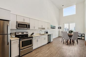 Modern stainless steel finish appliances